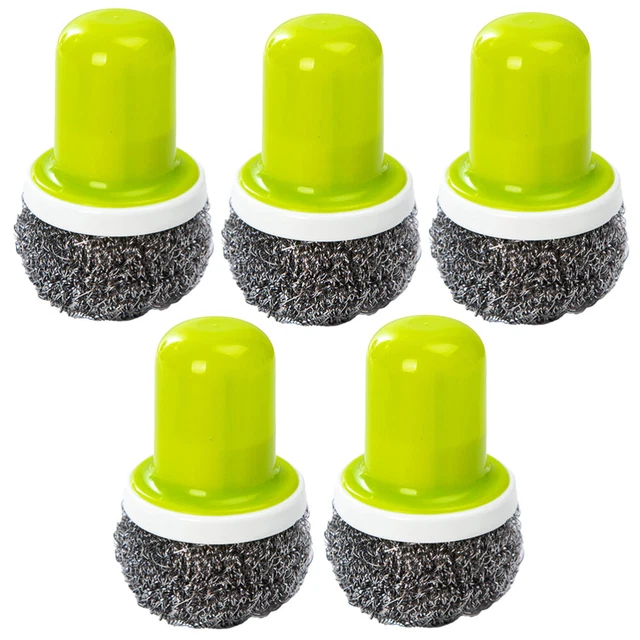5 pz manico in spugna pulizia scrubber metallo acciaio inox casa