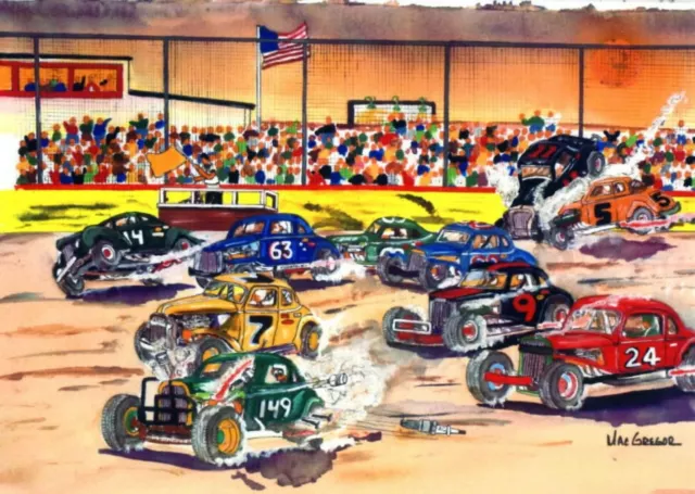 RACING art print - Stock car - short track - NASCAR - Race car fan - wall decor 3