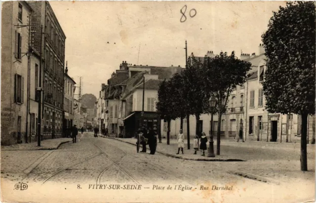 CPA VITRY-sur-SEINE Place de l'Église Rue Darnétal (869773)