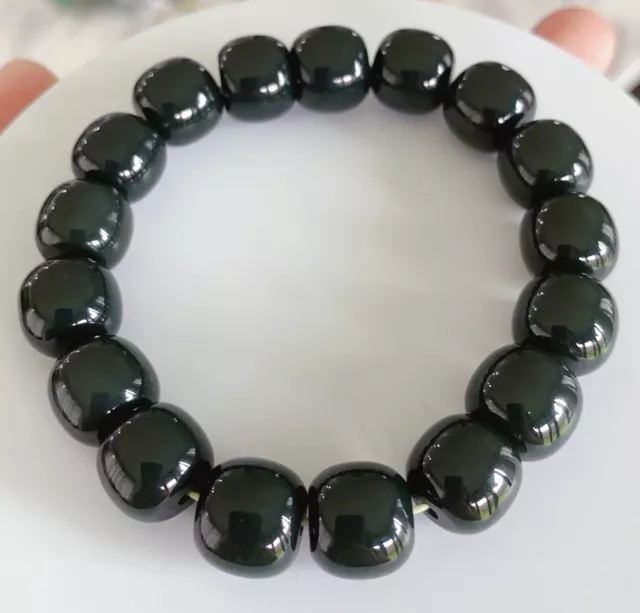 Sale Natural Real Hetian Jade Bracelet big size beads