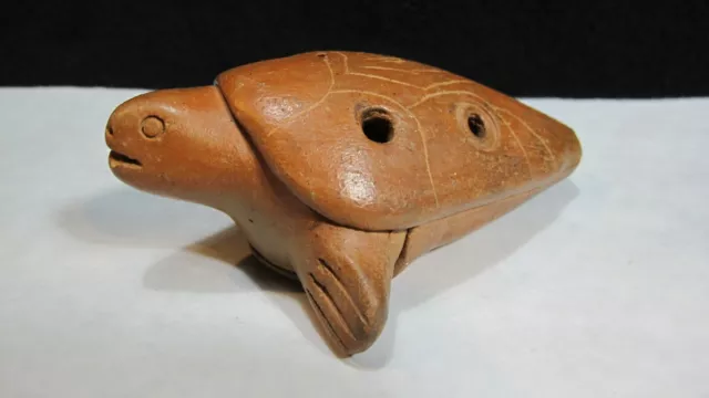 Handmade Antique Vintage Clay Turtle Flute The Real McCoy Great Sound and Tone Handmade Antique Vintage Clay Turtle Flute The Real McCoy Great Sound and Tone
