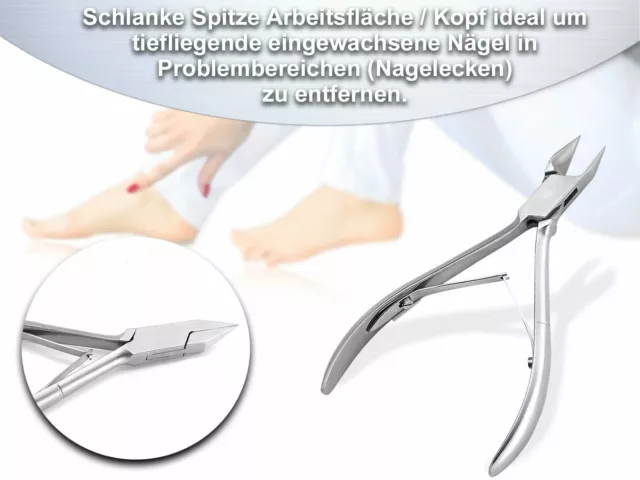 Profi Nagelzange Eckenzange mit Etui Fußnägel Edelstahl Nagel Zange Nagelschere 3