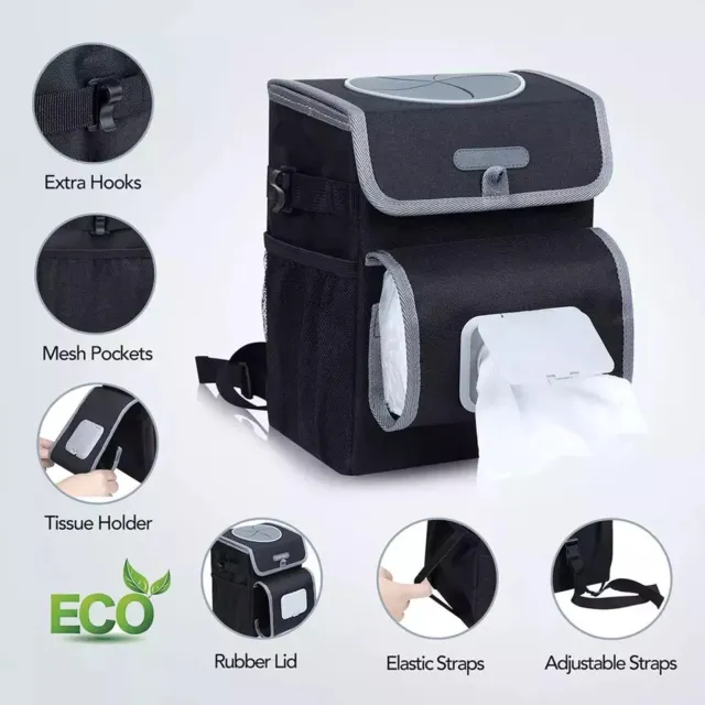 Multifunction Storage Bag Car Trash  Box Tissue Holder Leakproof Rmovable Liner