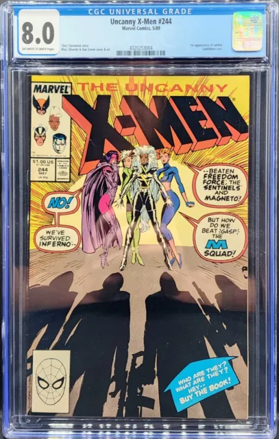 Uncanny X-Men #244 (Vol. 1, 1981) CGC 8.0 VF, 1st Appearance of Jubilee, 1989