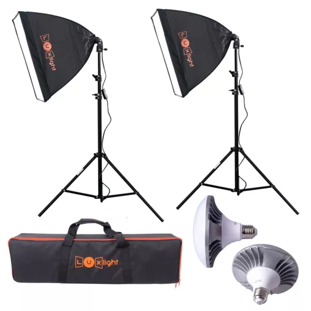 Pro LED Softbox Lighting Kit | Luxlight ® | Photo Video Studio Continuous Set