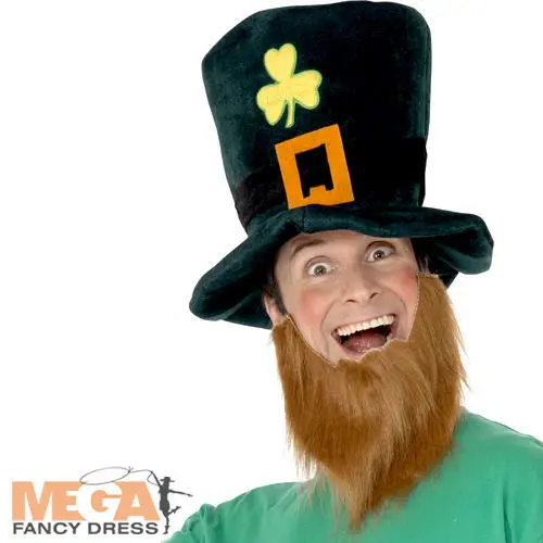 LEPRECHAUN HAT MENS Fancy Dress St Patricks Day Irish Adults Costume ...