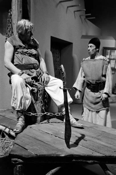 MICHEL SUBOR AND Jean Saudray on the set of the film 'Sultan for Sa