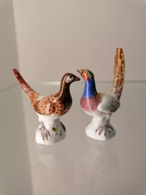 Meissen 2 Porzellan Figuren Fasanenhenne + Fasan Handbemalt Miniatur 1.Wahl