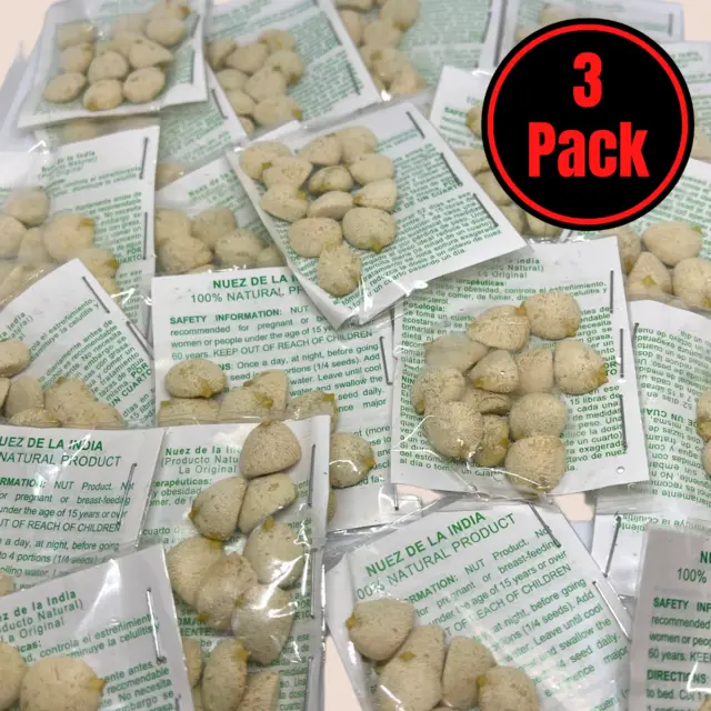 3 Packs Nuez de la India Original 100% Weight Loss, Indian Slimming Nuts Seeds