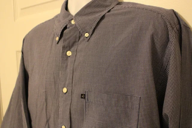 Brooks Brothers Blue Plaid Dress Shirt Mens L Cotton