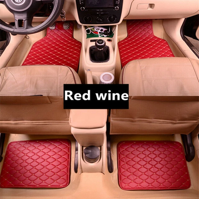 4x Car Pu Leather Floor Mats Front Rear Carpet Non-slip For Interior Accessories 4x Car Pu Leather Floor Mats Front Rear Carpet Non-slip For Interior Accessories