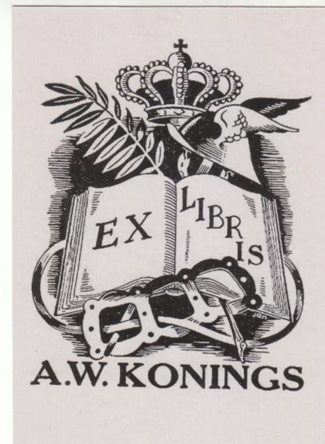 Ex Libris Bookplate Di A.w. Konings