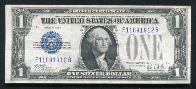 Fr. 1602 1928-B $1 One Dollar “Funnyback” Silver Certificate Extremely Fine (B)