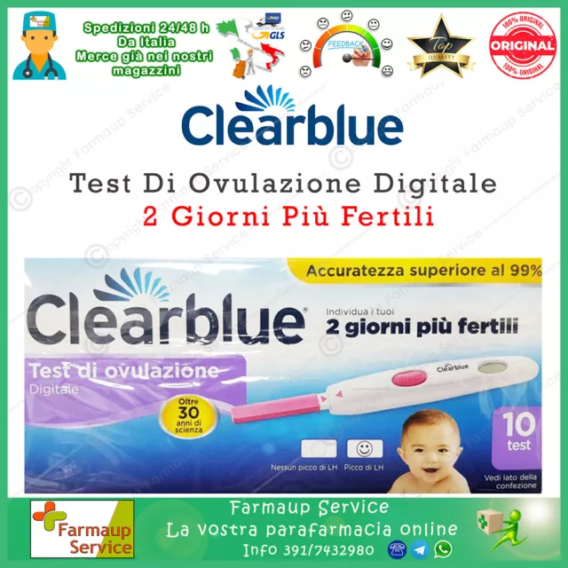 Clearblue Test Di Ovulazione Vaginale Digitale 10 Stick Gravidanza Fertilità