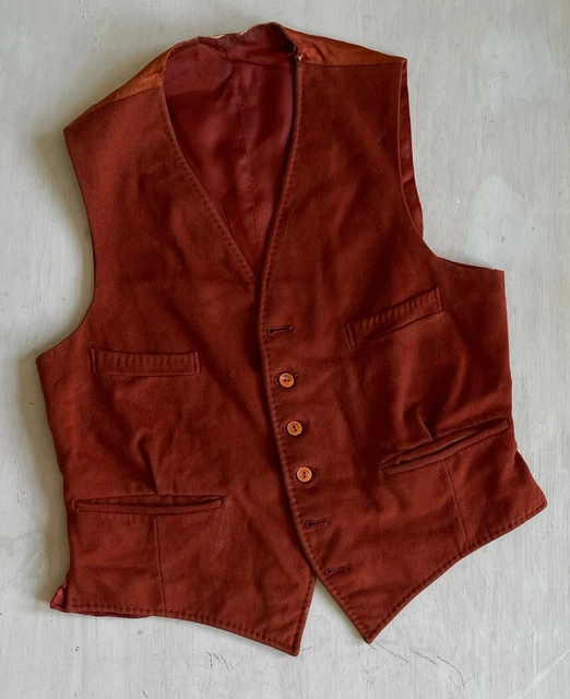 Cappotto vita vintage anni '50 uomo arancione lana moleskin