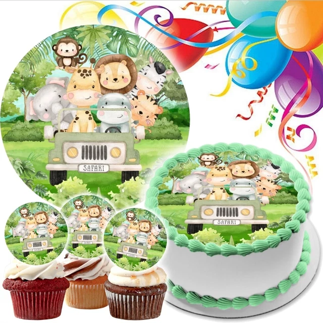 Topper Per Torta Con Animali Safari Tema Giungla Con Leone - Foto 6