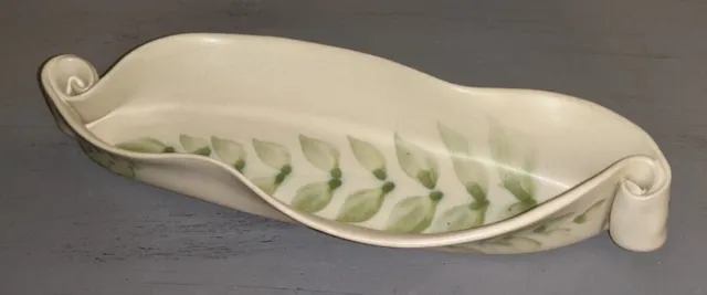 Hilborn Pottery Made in Canada Handcrafted Green Olive Appetizer Dish Tray