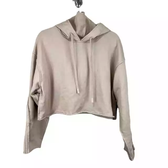 Alo Yoga Effortless Cropped Hoodie in Putty Sz Medium