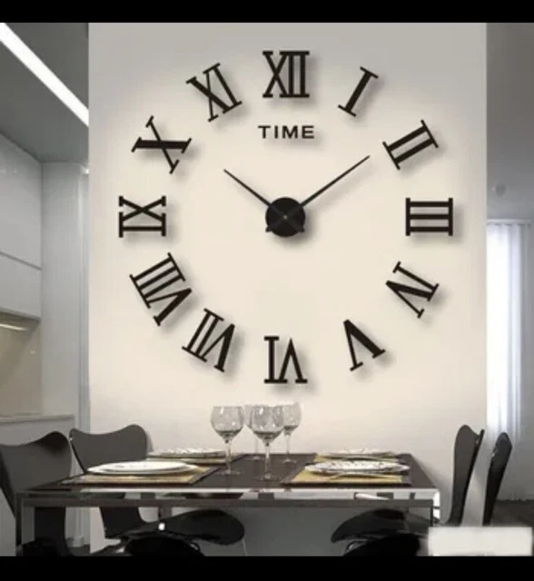 Orologio Da Parete 3d In Stile Moderno 100cm Xxl Argento