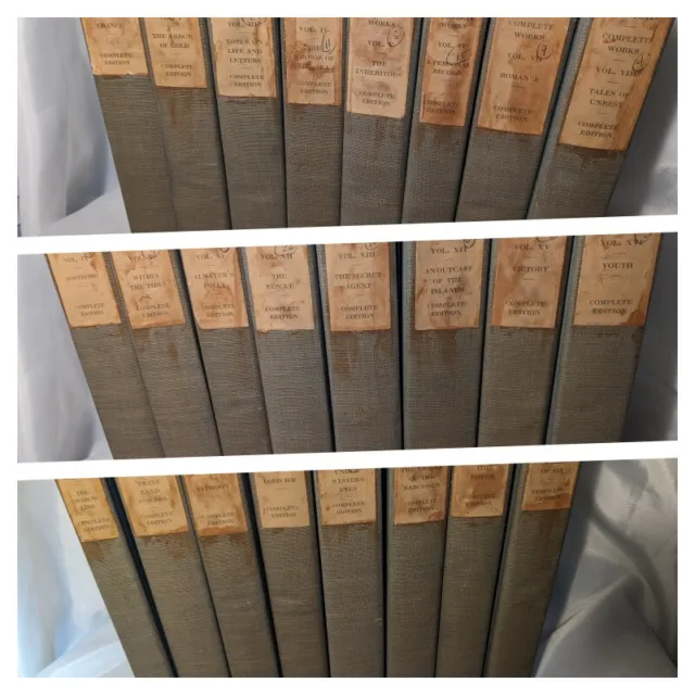 Joseph Conrad Works 24 Volumes "Complete Edition" 1924 Marked Up. Hardcovers
