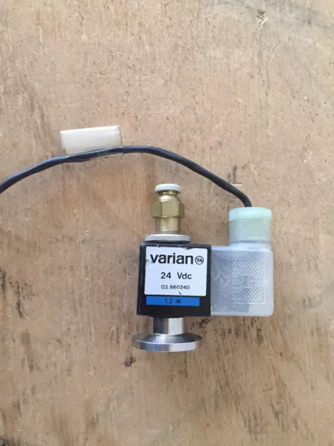 Varian 24v turbo pump vacuum vent valve KF NW pfeiffer alcatel leybold