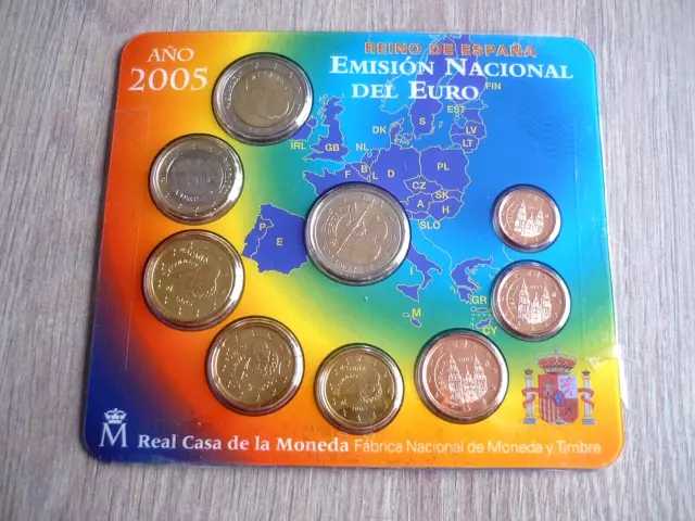 Set  Complet  -  Emission  Nationale  De  L'euro  -  Espagne  2005