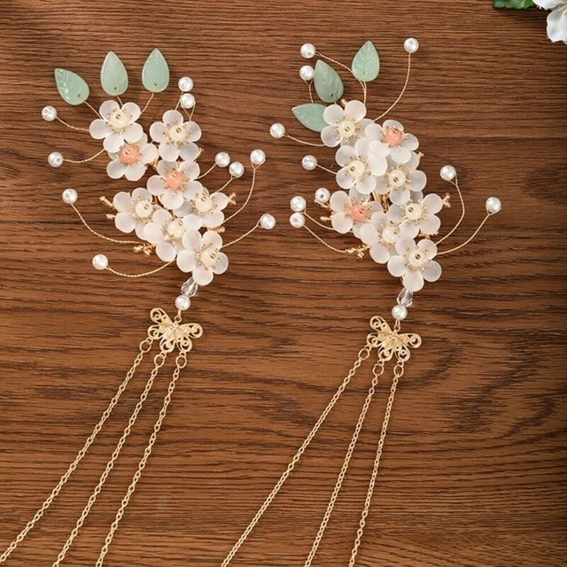 Retro Chinese Style Ancient Hairpin Clip Tassel Headdress Hanfu Princess Step'