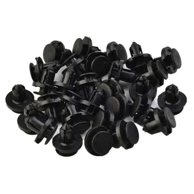 Conveniente confezione da 50 clip rivetto auto in plastica nera per ritenzione p