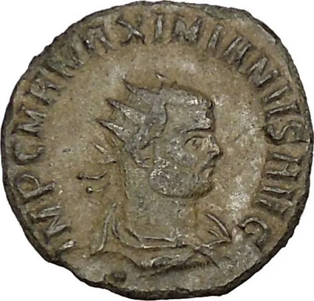 Maximian receiving Victory from Jupiter  Ancient Roman Coin i40659