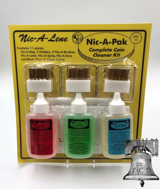 Nic A Lene Spray Tone Pak Coin Cleaner Brush Rag Kit Toner Holder of your CHOICE