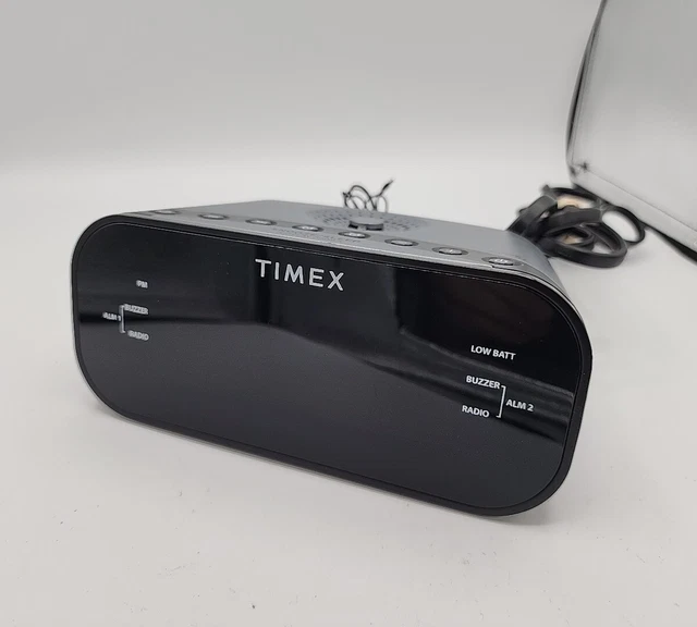 TIMEX AM/FM DUAL Alarm Clock Radio 1.2" Red Display Dimmer Aux in T231Y