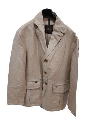 Moncler giubbotto giaccone giacca elegante jacket uomo men tg 4 L beige lino