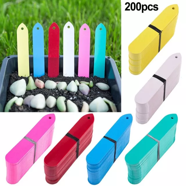 200pcs Kunststoff Pflanzen Tag Label Topf Marker Kinderzimmer Garten Anteil Tool 2