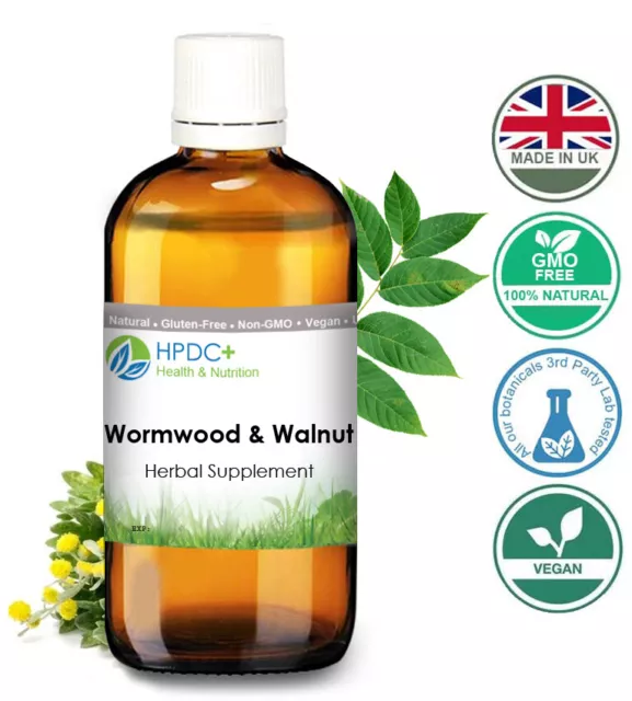 Wormwood & Walnut  Organic Tincture/ Extract Artemisinin, Parasite, Cleanse