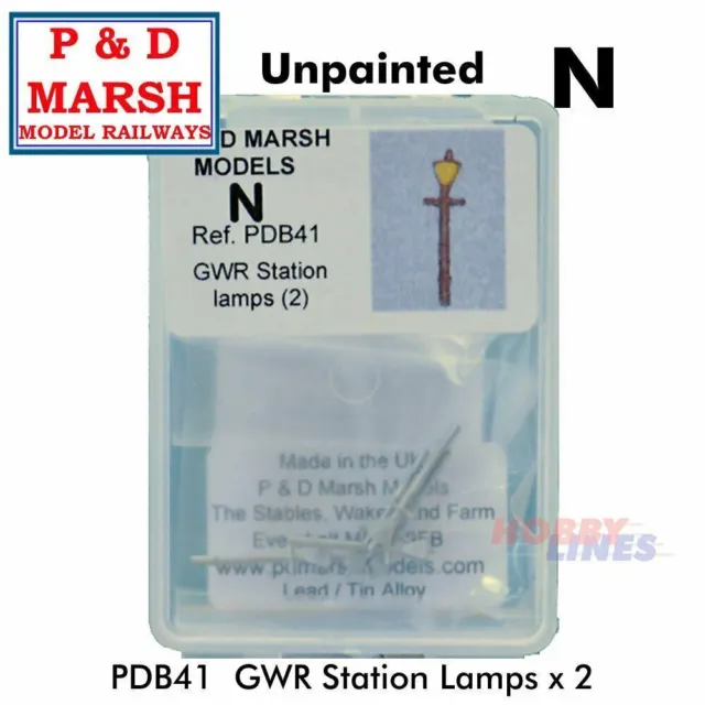 GWR STATION LAMPS weiß Metall PD Marsh unlackiert Spur N B41