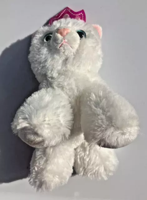 Aurora World White Cat with Pink Tiara 2018 Small Plush Stuffed Animal Toy 7 in