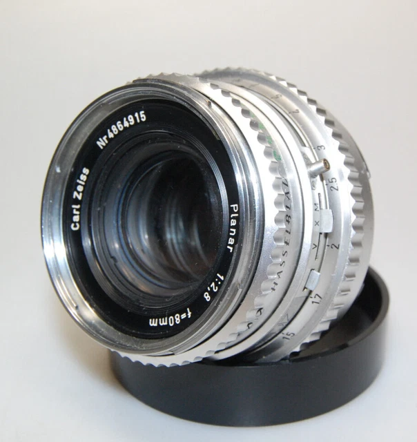 Carl Zeiss Planar C 2,8/80 chrom für Hasselblad 500 er Serie #4864915 guter Zust