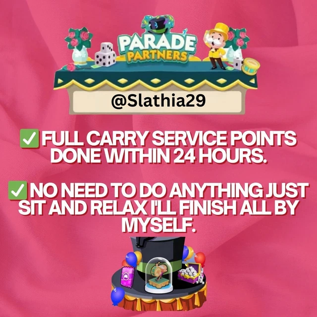 MONOPOLY GO PARADE Partners Event May 2024 Full Carry Slot Read