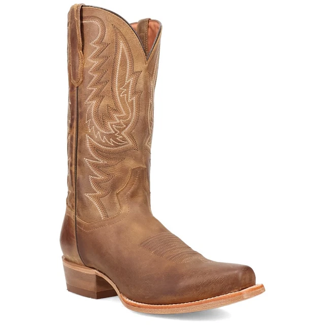 Bottes de cowboy marron vintage Dan Post cuir et peau de