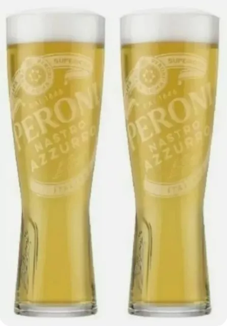 2 Peroni Signature Half Pint Glasses Brand New 100% Genuine Official 10oz