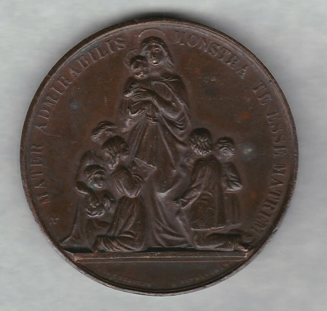 19Th Century Bronze Catholic School Good Conduct Medal Good Very Fine Or Better.