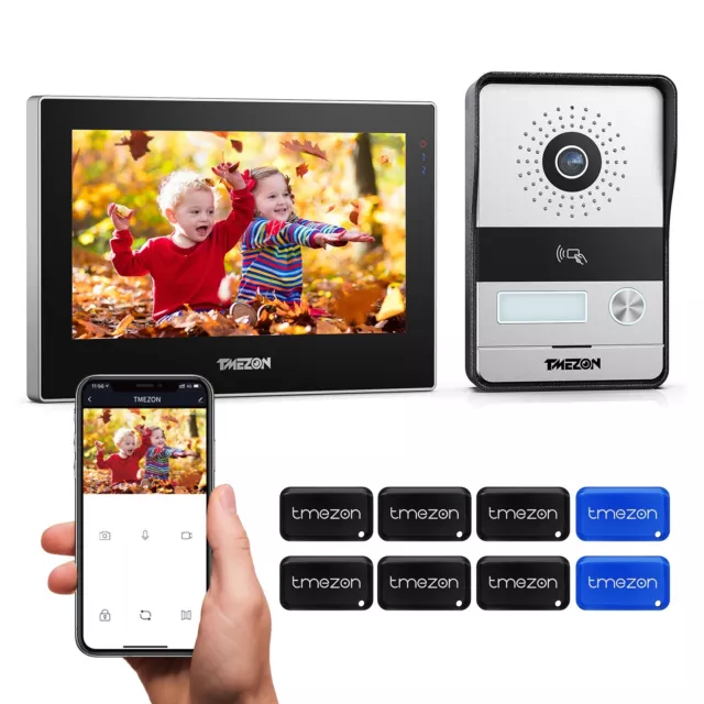 Visiophone connecté 2 Fils 1080P Interphone Vidéo WiFi IP Moniteur écran Tactile