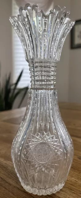 American Brilliant Period ABP Cut Glass Vase