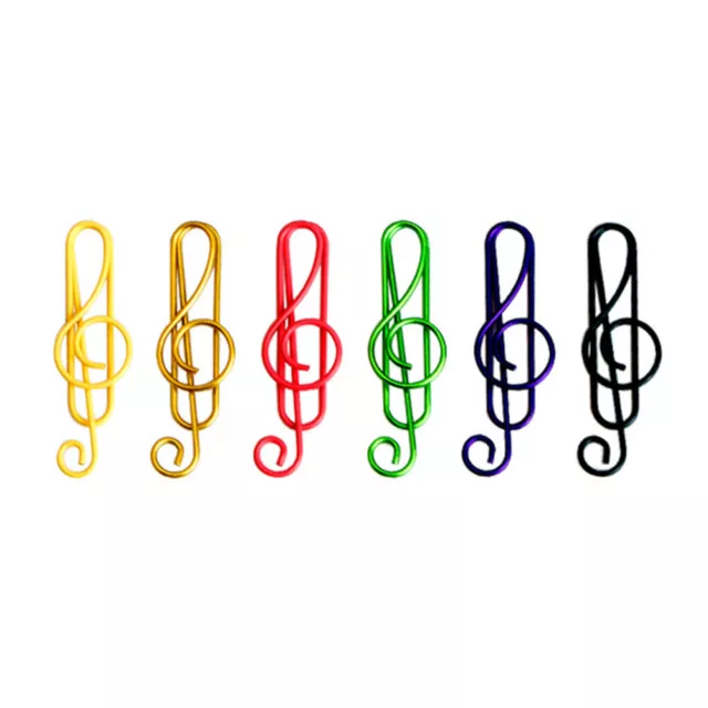 50X Music Note Shaped Paper Clips Bookmark Office Binder Photos Organizing Metal 2