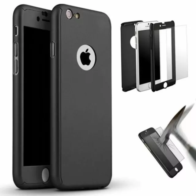 Coque Intégrale Iphone 6/7/8/X/11/12 Plus Pro Max Mini Protection Ecran + Verre