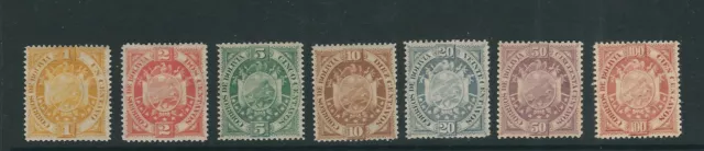 BOLIVIA 1894 COAT of ARMS ORIGINALS not REPRINTS (Scott 40-46) VF MLH/MH fresh