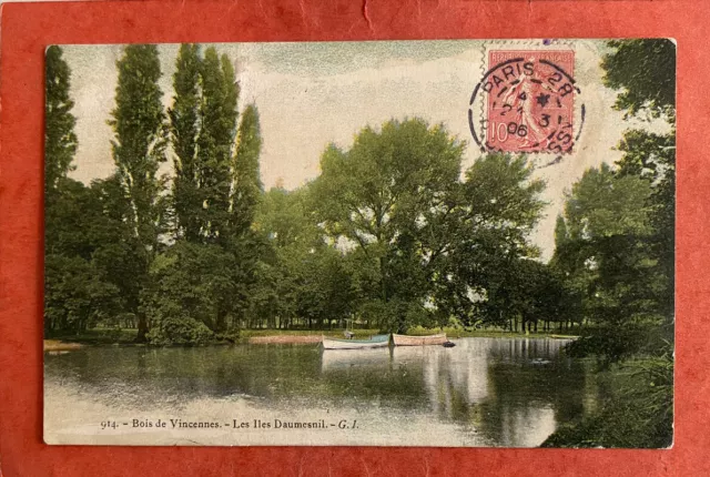 cpa 75 PARIS - Bois de Vincennes - Les Îles Daumesnil (1906)
