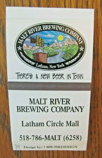 Malt River Brewing Company Brew Pub (Latham New York) Beer Matchbook Matchbox F1