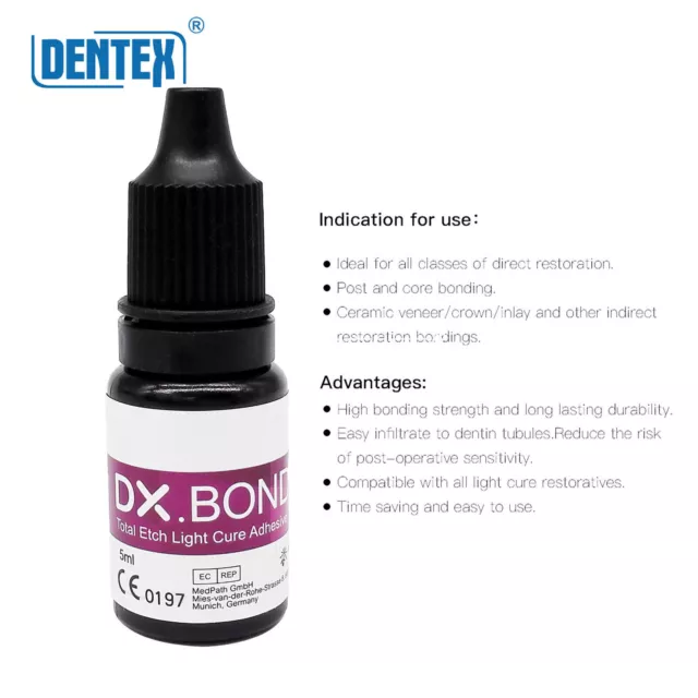 Dentex DX.BOND V Dental Light Cure Dentin Enamel Resin Bonding Adhesive 5ml DC