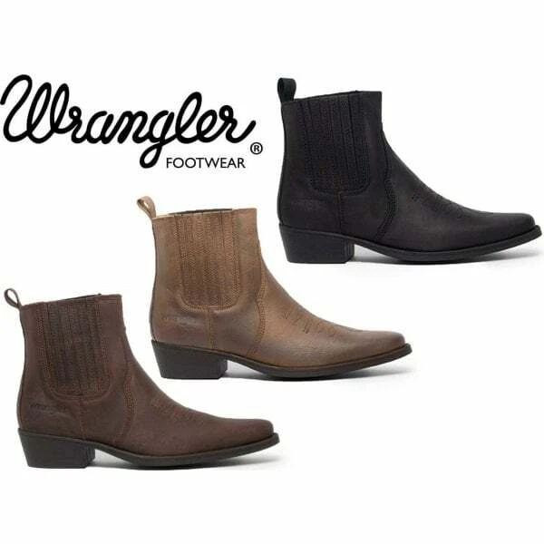 WRANGLER TEXAS II MID Mens Autumn Western Leather Pull On Ankle